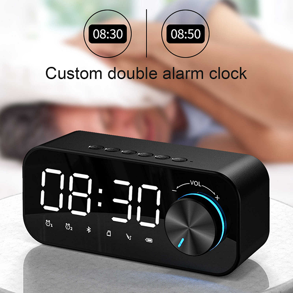 Más nuevo 2022 Altavoz Bluetooth con reloj despertador digital cargador  inalámbrico radio de reloj FM luz nocturna LED ajustable altavoces – Yaxa  Costa Rica