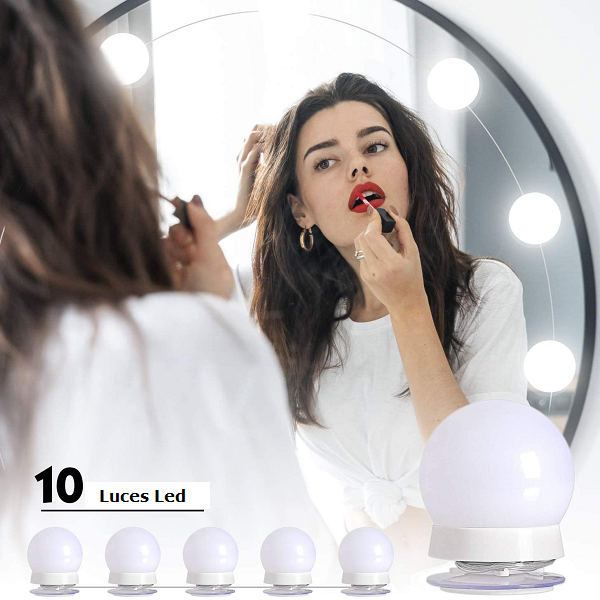 Luces Para Espejo Maquillaje 10 Bombillas Led,3 Colores