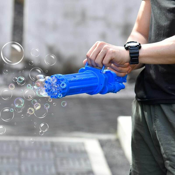 COLORBABY Máquina De Burbujas Eléctrica Rino – Lanza Burbujas Automáticas Con Depósito Integrado | Diseño De Rinoceronte Azul | Funciona Con 4 Pilas AA | +3 Años