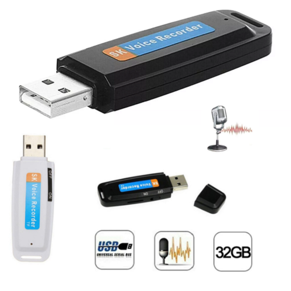 Grabadora espía USB, grabadora de audio digital, 90 horas de capacidad USB  recargable para reuniones de conferencias - 4gb (negro)