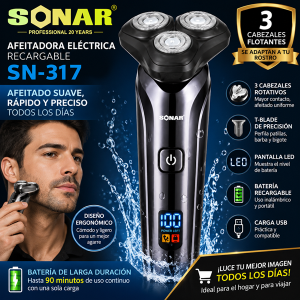 Afeitadora eléctrica recargable Sonar SN-317 (1)