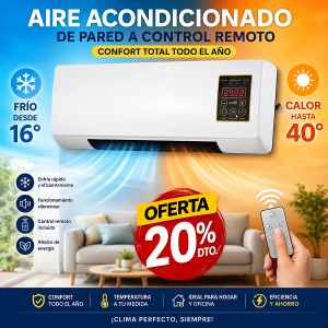 Aire acondicionado inteligente de Pared con Control Remoto (2)