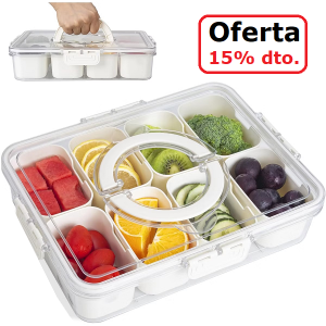 Bandeja organizadora con 8 recipientes y tapa (12)