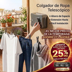 Colgador de ropa telescópico (10)