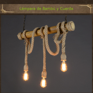 Lámpara de bambú y cuerdas con 3 focos (11)