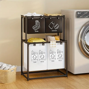 Organizador Compacto de Ropa Sucia con 4 Cestas (1)