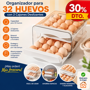 Organizador para 32 Huevos con 2 Cajones Deslizantes (7)