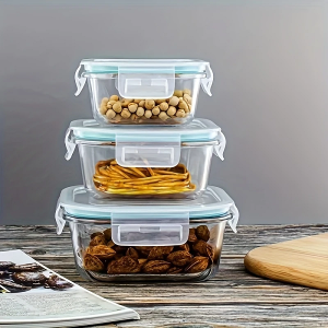 Set de 3 Recipientes de Vidrio con Tapa Hermética (2)