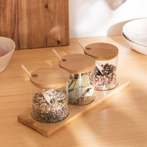 Set de 3 envases de vidrio con cucharas (5)