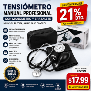 Tensiómetro Manual Profesional con Manómetro y Brazalete (5)